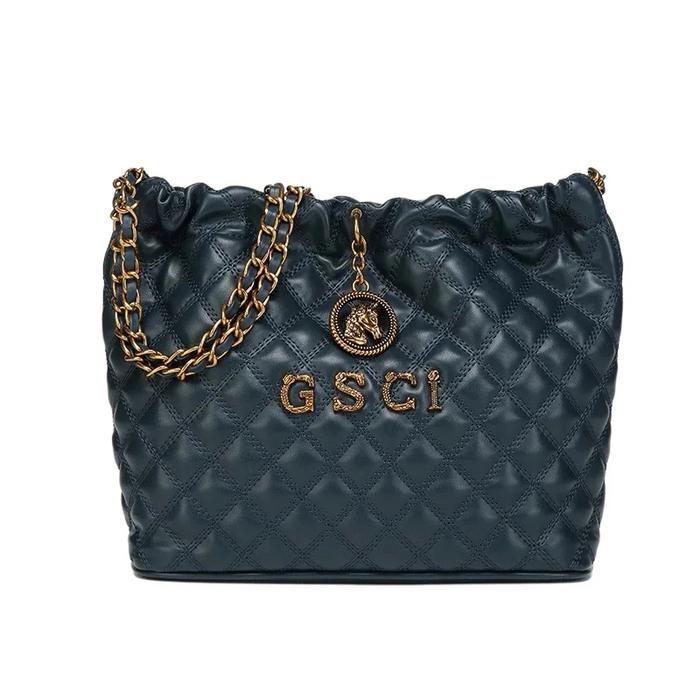 GUSACHI PLuffy Chain Hobo Midnight BLue