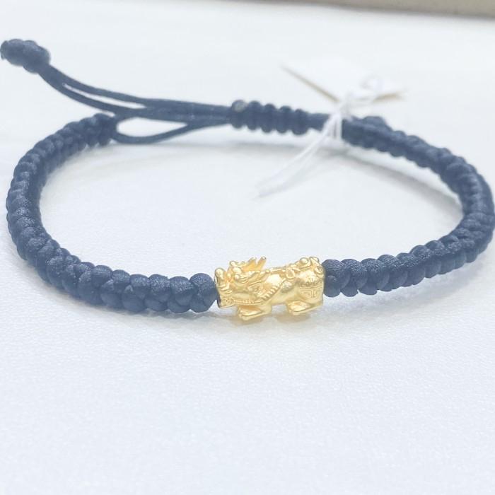 Gelang tali Bunga Emas 999% 24karat Pixiu