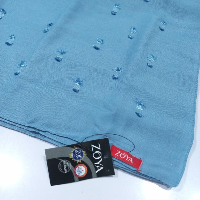 ZOYA PLAIN SCARF Feather Square Hijab Jilbab Kerudung Scarf Poly Cotton Polikatun Polos 115x115cm M