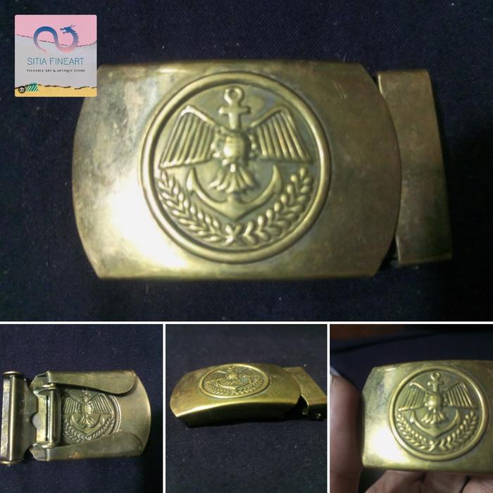 Kepala sabuk Gesper kuningan Antik langka Ex Pejabat Rare Items