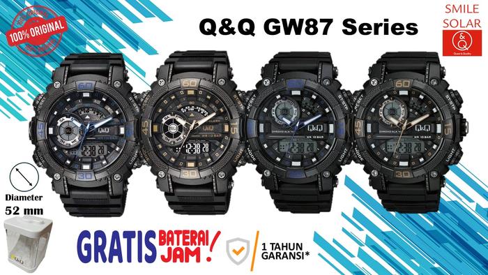 Jam Tangan Arloji Pria Original Q&Q QnQ QQ GW87 GW87J Army Series