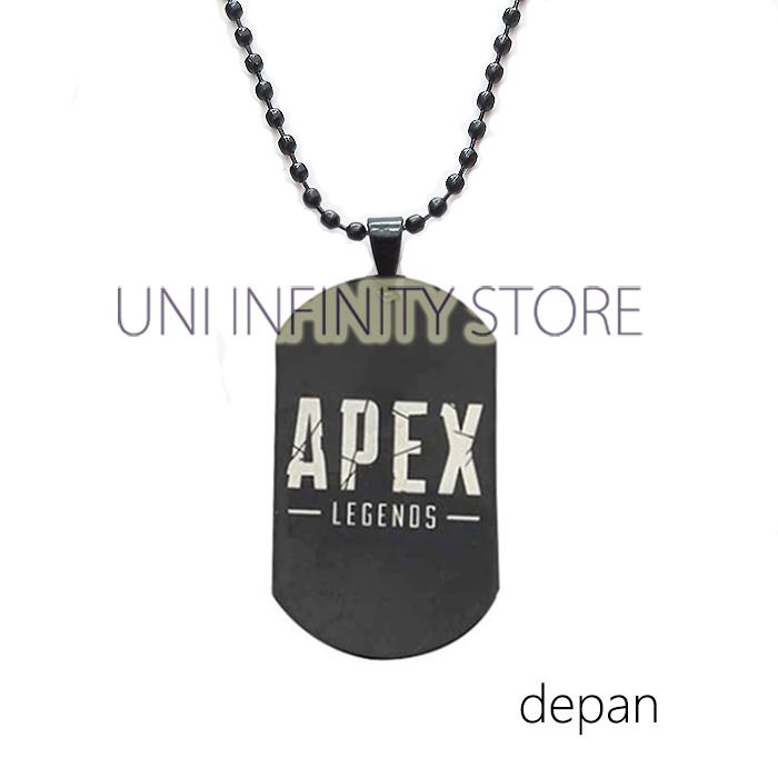 JWNE0472 Kalung Pelat Tentara Militer Hitam Krom Apex Legends Pria Wanita Black Chrome Army Dog Tag 