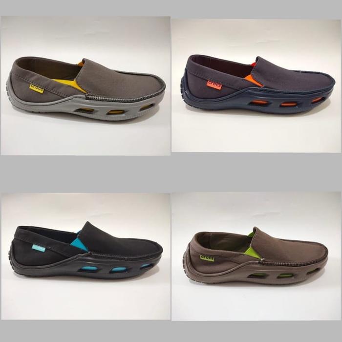 SEPATU CANVAS MEN SPORTY CROCS TIDELINE SPORT KANVAS SLIP ON SHOES CASUAL SIMPLE PRIA SIZE 40 - 44 U