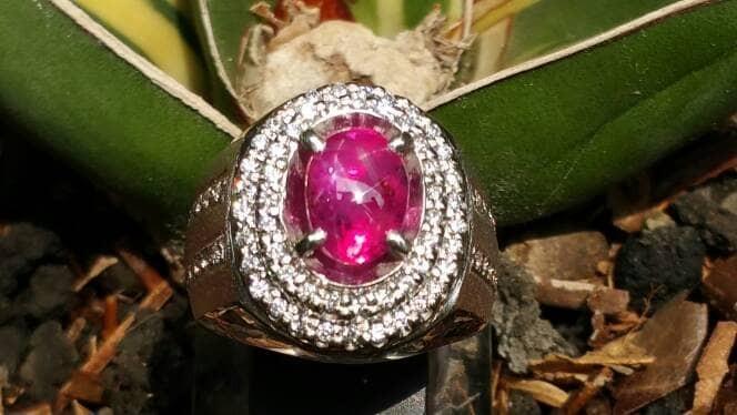 Unheated purplish Red Star Ruby Ceylon body glass nh ntd nte Sri Lanka nh ntd nte