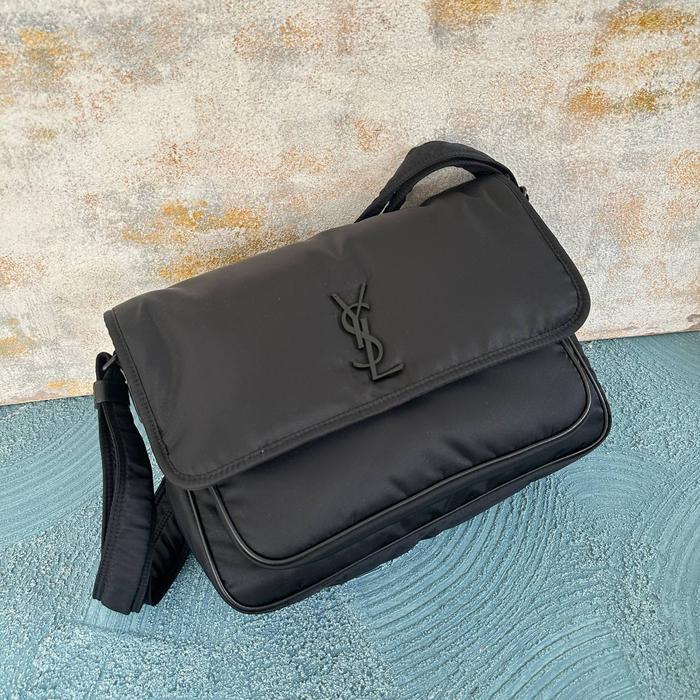 Saint Laurent YSL Niki Medium Messenger Econyl Nylon Bag in Black