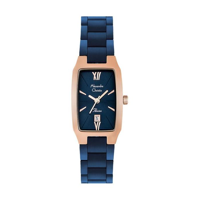 ALEXANDRE CHRISTIE AC 2455 ROSEGOLD BLUE LDBURBU Jam Tangan Wanita