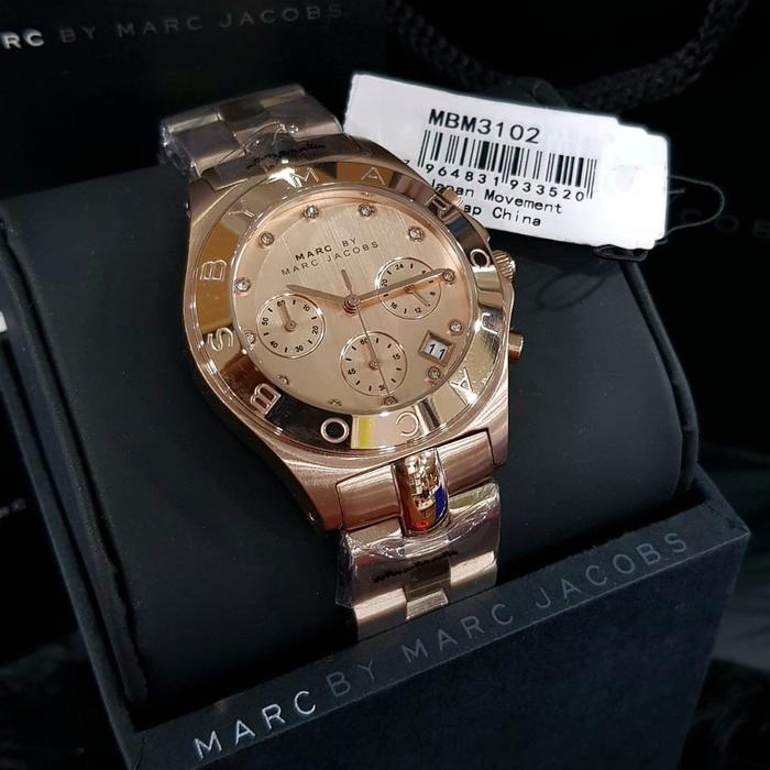 Jam Tangan Wanita MJ Bl*de MBM3102 Chronograph Full Rosegold Steel