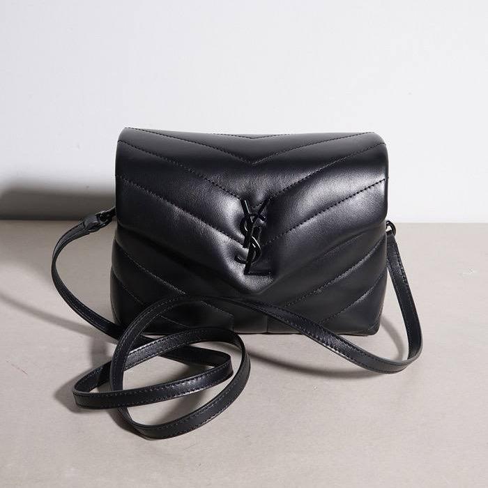 YSL Saint Laurent Toy Loulou Lou Sling Bag All Black Bhw