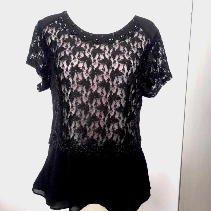 2baju brukat wanita import preloved original brand sz L (hitam, biru)