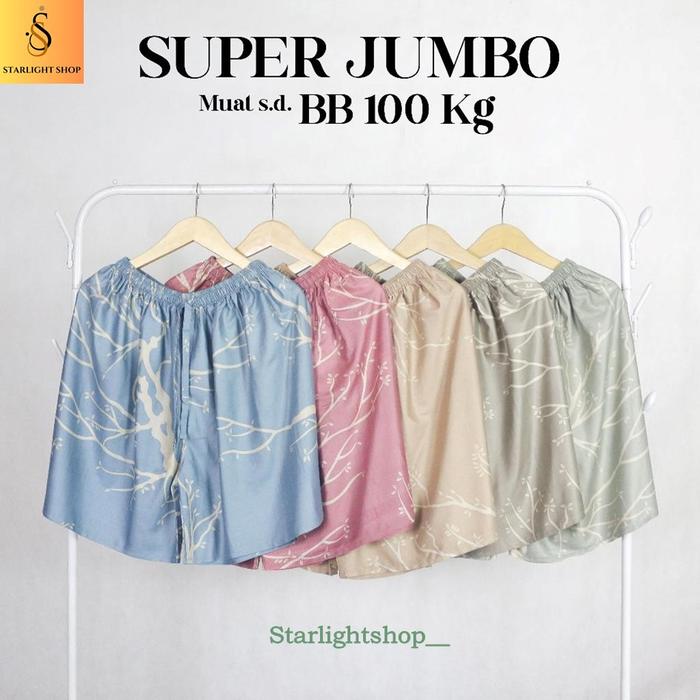 Celana Pendek Wanita Jumbo / Celana Pendek Wanita Selutut / Motif Ranting