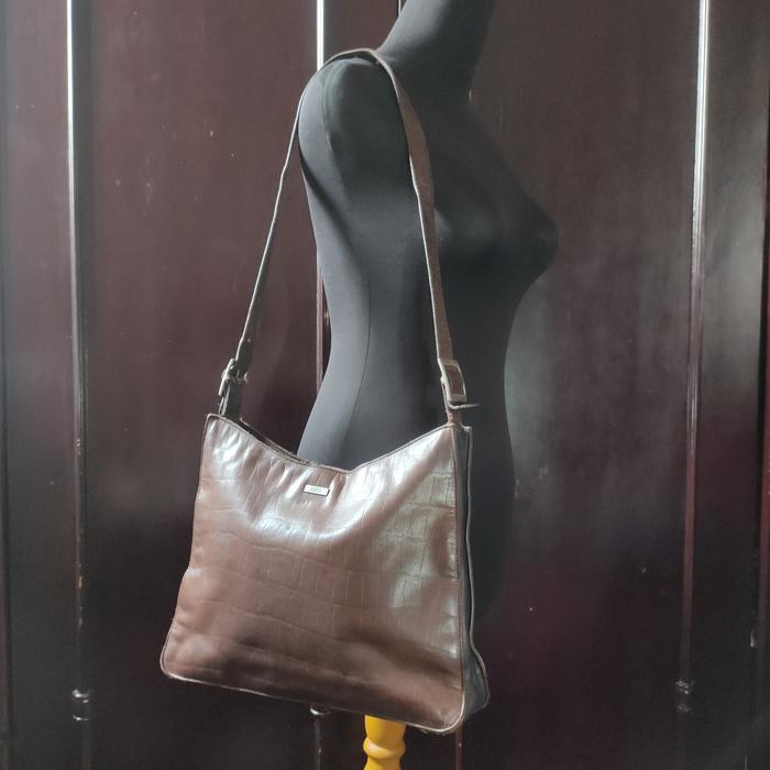 Shoulder Bag / Tas Bahu Kulit Asli Ssamzie Korea Brown Preloved/second