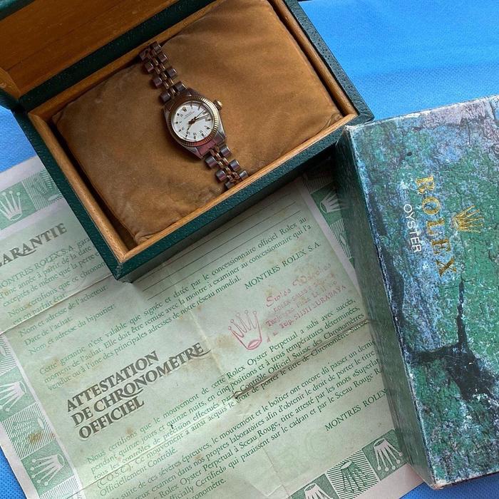 Jam Tangan Wanita ROLEX Oyster Perpetual Two Tone Ladies 6917 Automatic Authentic with certificate n