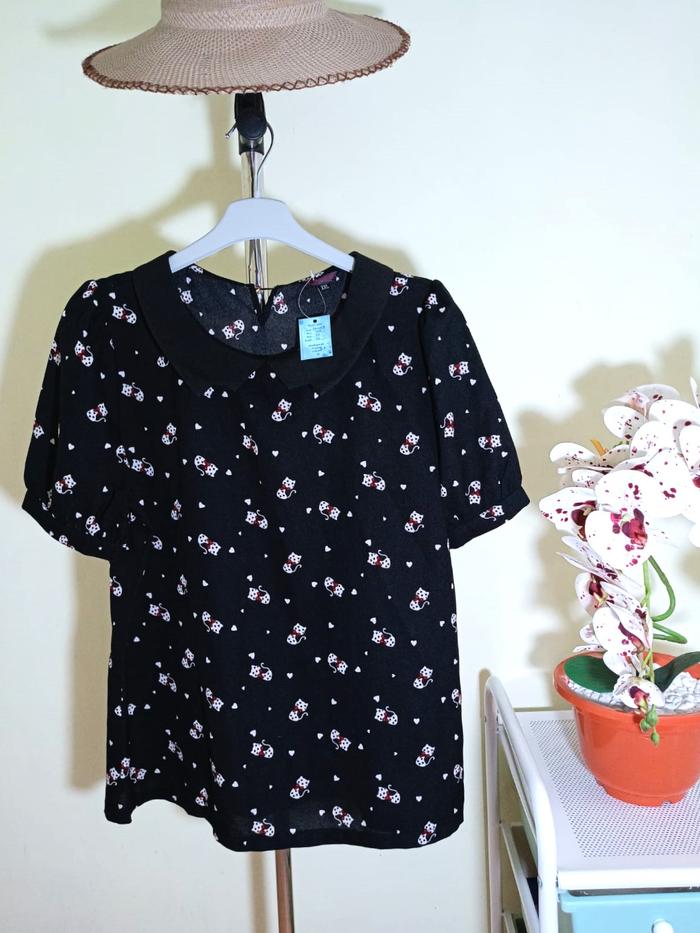Preloved Blouse Motif Kucing
