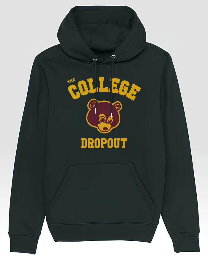 Hoodie COLLEGE DropOut Premium Fleece sweater jacket hitam black clothing