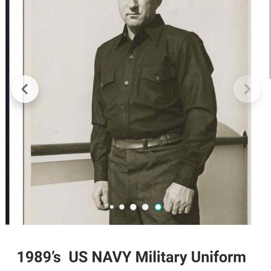 Kemeja lengan panjang Vintage US NAVY MILITARY Uniform 1989's Original