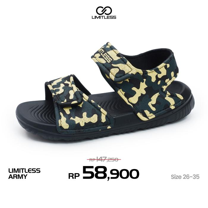 Limitless Sandal Anak Kekinian Motif Army 26-35 Sandal Anak Unisex Gunung Trendy
