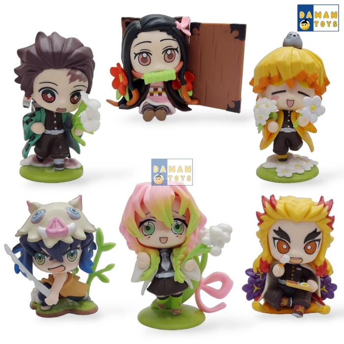 Demon Slayer Action Figure Birth Flower Series Blind Box Tanjiro Nezuko Mitsuri Kimetsu No Yaiba