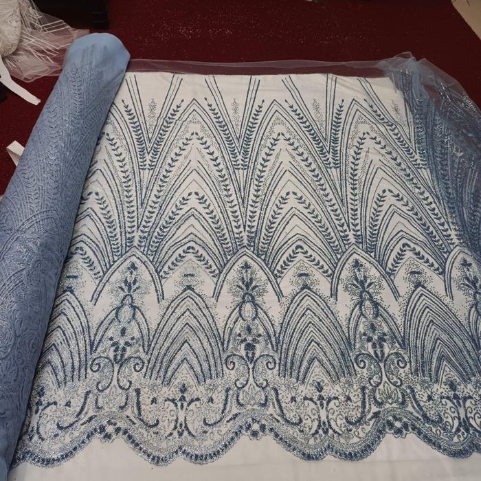 Kain Brokat tile Tile payet sekuin Bahan brokat payet Tule payet