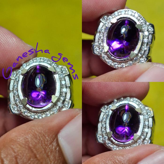 Natural Lepidocrocite in Amethyst Quartz 4.95 Ct - Kecubung Bulu Merah Borneo.