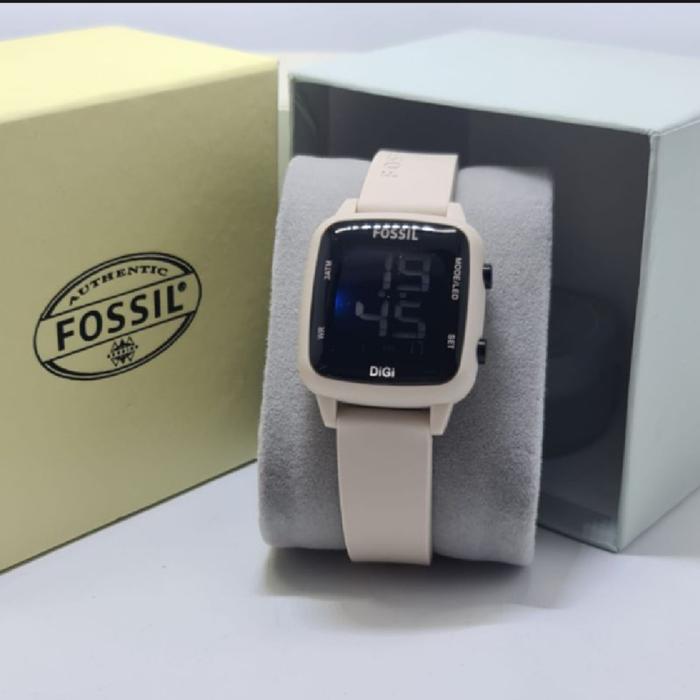 Jam Tangan Wanita FOSSIL Original Digital Tali Rubber Karet Tahan air