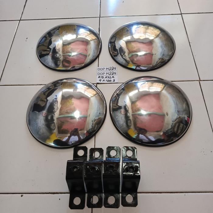 Dop moon Velg kaleng retro almunium R13 pcd 4x100.3 Daihatsu Ayla - Sigra - Dop retro Klasik. almuni