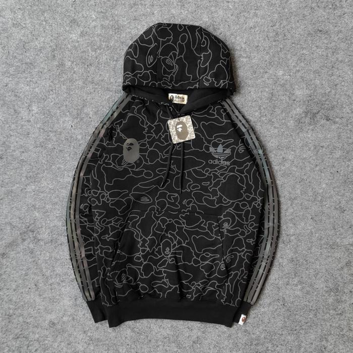 Sweater Hoodie Bape Techno Hologram Unisex Pria Wanita