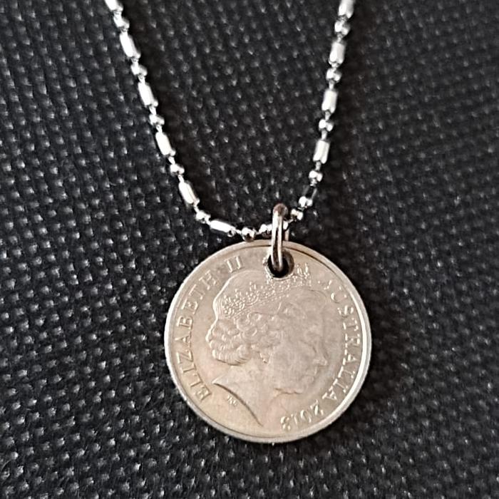 Kalung + Liontin exclusive uang asli koin kuno Australia