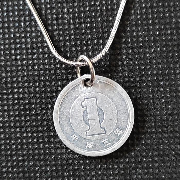 Kalung + liontin Exclusive coin asli Japan 1 Yen