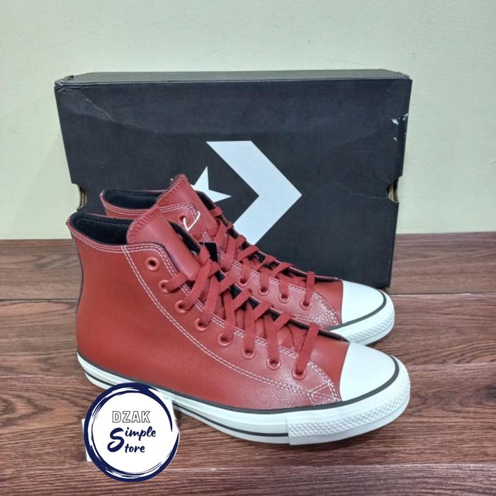 Sepatu Converse Chuck Taylor All Star Embossed Leather Dark Terracotta Original BNIB - 172695C