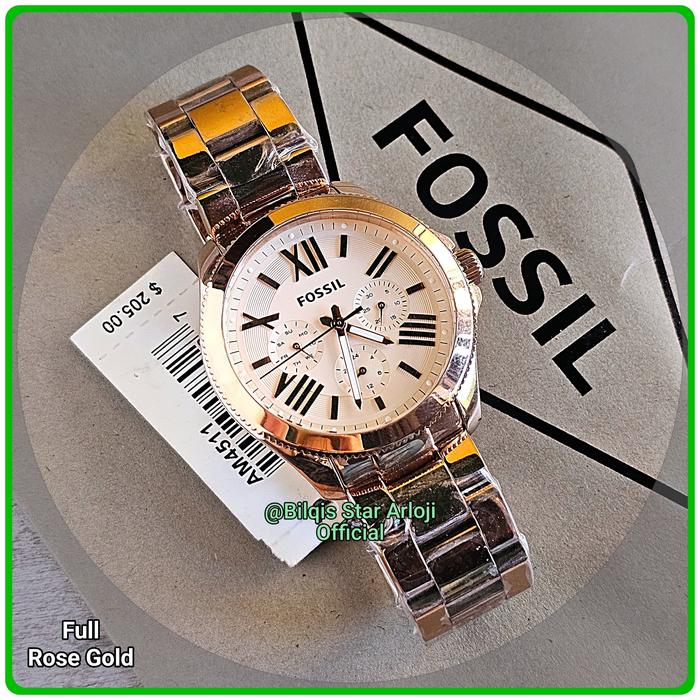 Jam Tangan Romawi Fossil Cecile Tali Rantai Original