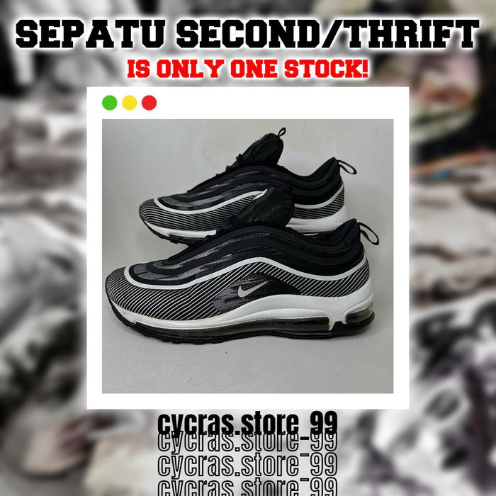 (Sepatu Second) Nike Air Max 97 Ultra 17 Black White - Size 40.5