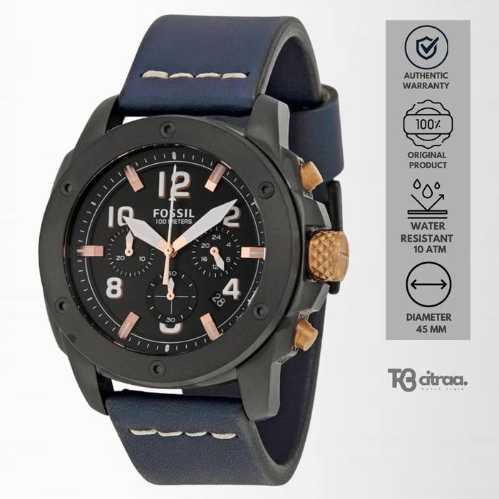 Jam Tangan Pria Fossil Modern Machine Chronograph Kulit Sporty Casual Original FS5066