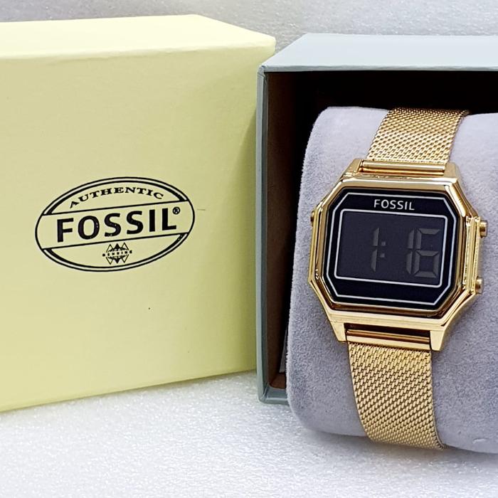 Jam Tangan Wanita FOSSIL 8586 Original Digital Rantai Pasir Stainless