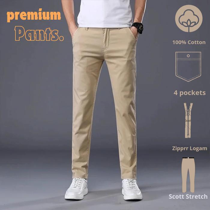 Malmo Celana chinos panjang pria jumbo slim fit Premium Best Seller Keren