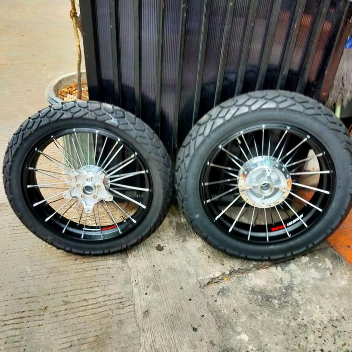 Velg jari jari tubeles cb150x lengkap ban dual purpose pnp cb150x velg XR vrossi jari jari dan ban