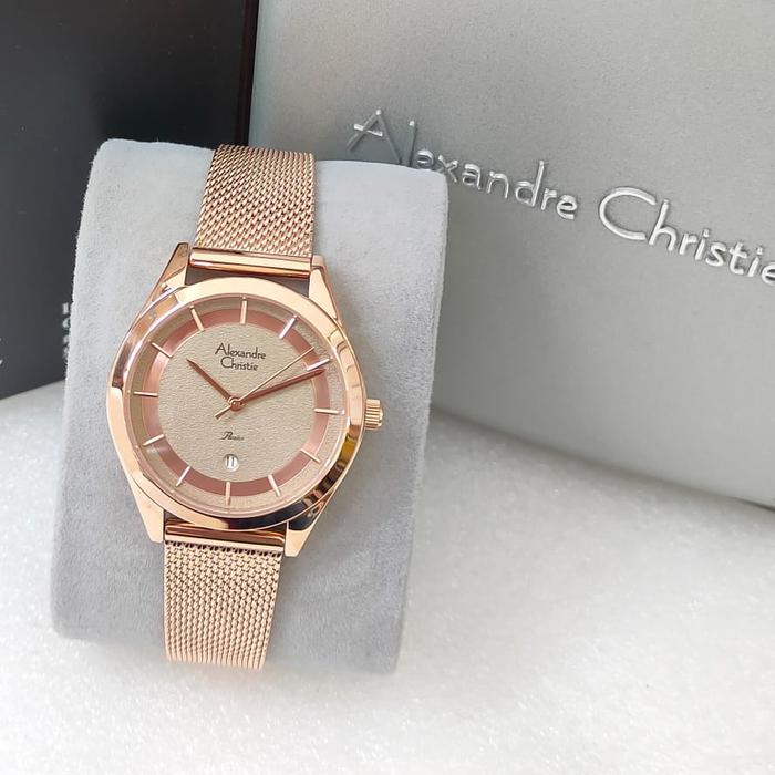 Jam wanita ac 2B43 orginal ac strap rantai pasir rose D32mm fullset