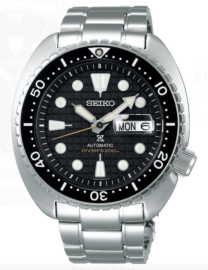 Jam tangan Pria Seiko Prospex SRPE03K Prospex Sea King Turtle Automatic Diver Scuba 200M Black Dial 