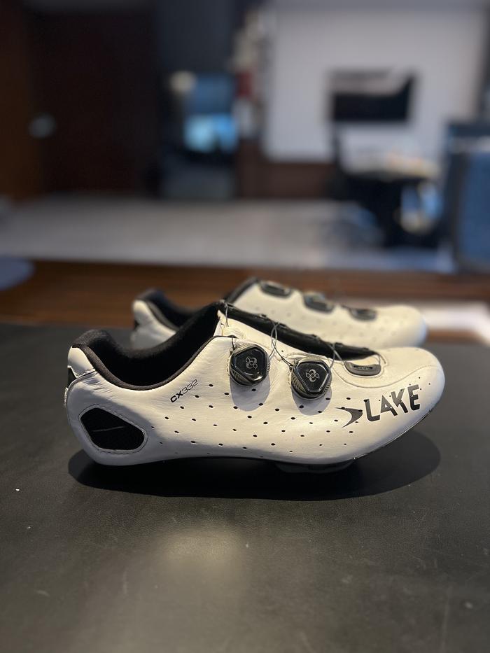 LAKE SHOES CX332 ROAD (WIDE) - White Black, 44,5 + FREE WHITE BOA DIAL