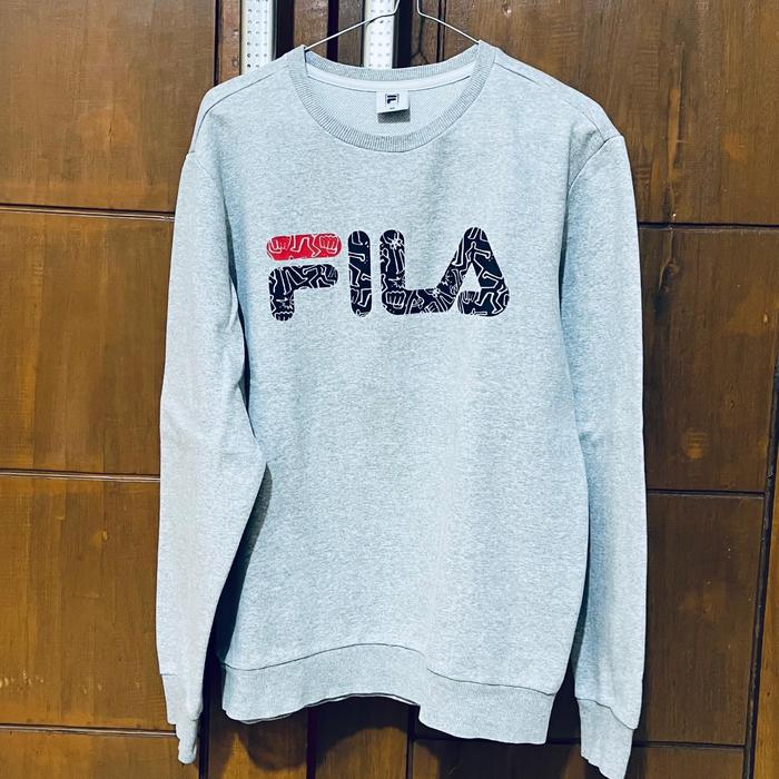 crewneck fila original warna abu,abercrombie hoodie full zippe size S eider sherpa furing satin gore