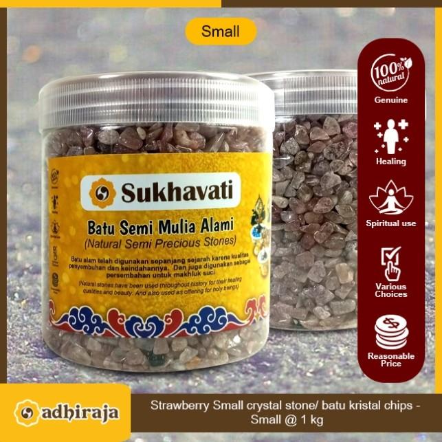 Batu Kristal/Crystal stone strawberry Original Kepingan Precious Stone Chips small (1 kg)