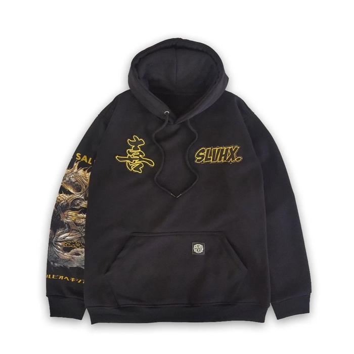 Outerwear Hoodie Slvhx Golden Dragon Sleeves Black