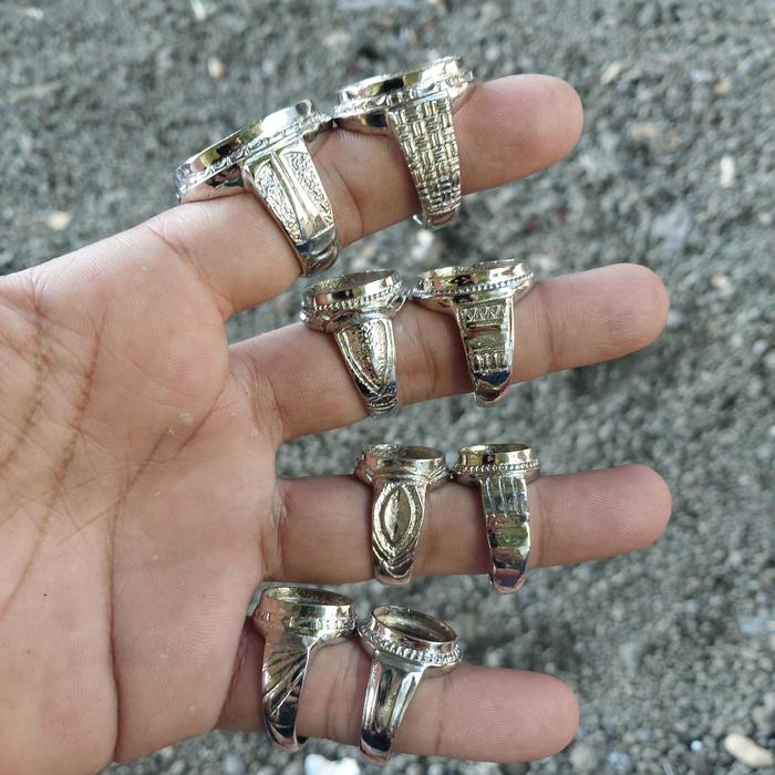 (20pcs) Ring Cincin Emban Akik Alpaka Super Model kwangjim Atau Body T