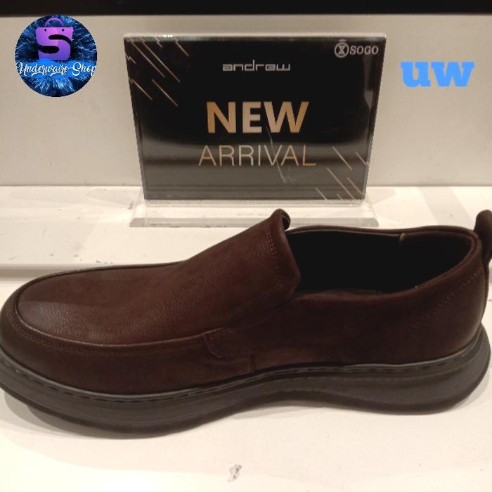 sepatu pria Andrew artikel (W-D016-1) D12. coklat  .Guenien leather 100%. original