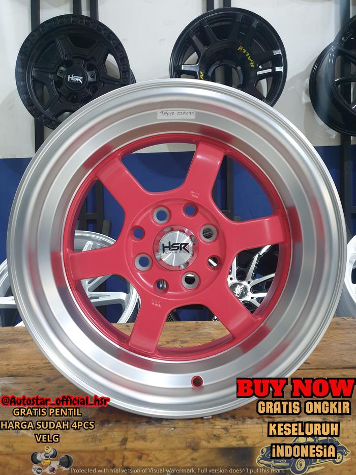 menjual velg mobil racing hsr celong tokyo Rifu R15 lebar 7/8 offset 40/35 pink lips cocok untuk mob