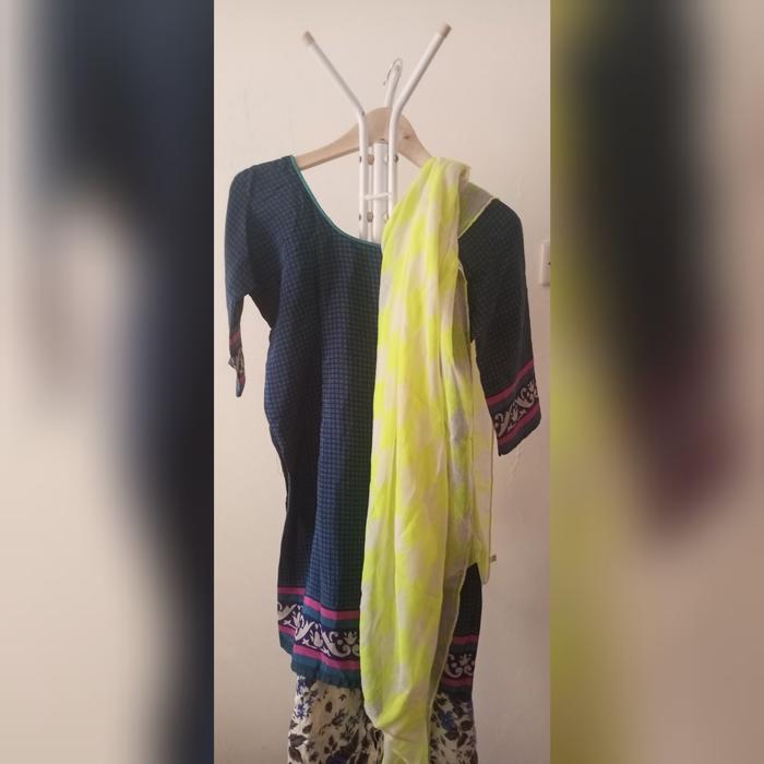 Baju Setelan India Panjang Plus Selendang