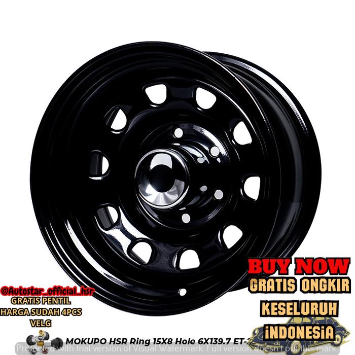 jual velg mobil hsr mokupo kaleng daytona R15 pcd 6x139,7 cocok untuk mobil Grand Fortuner, Fortuner