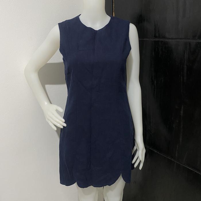 MYMYT Korean midi dress navy korea lengan kutung