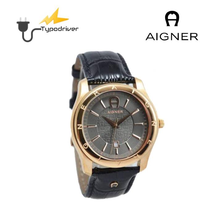 Jam Tangan Analog Original Aigner A32189D Lazio II Gold Black Fullset