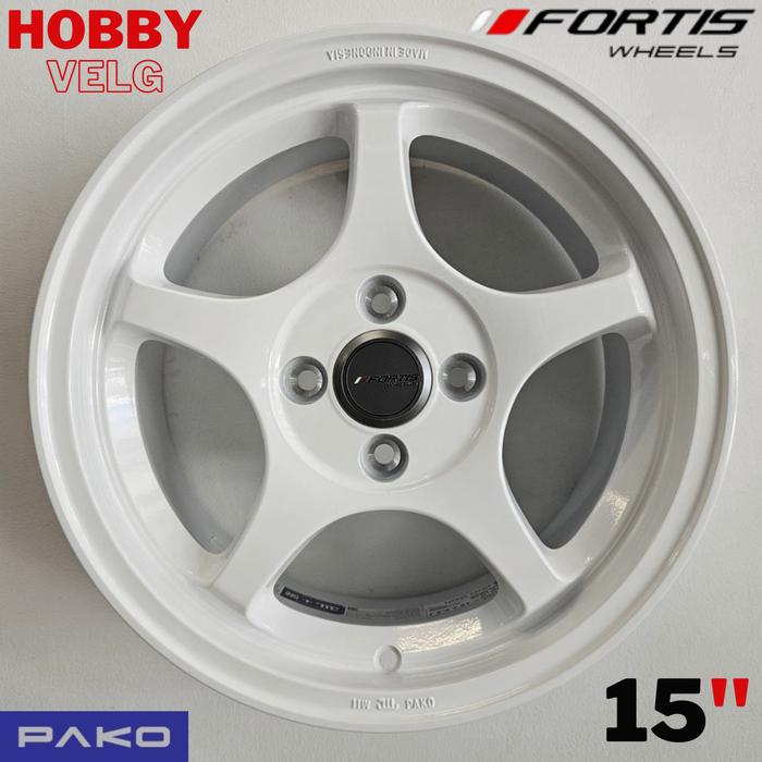 VELG MOBIL ORIGINAL FORTIS WHEELS BY PAKO PLW 15 TYPE 2 R15 x 6,5 4H 100 ET 38 RACING WHITE