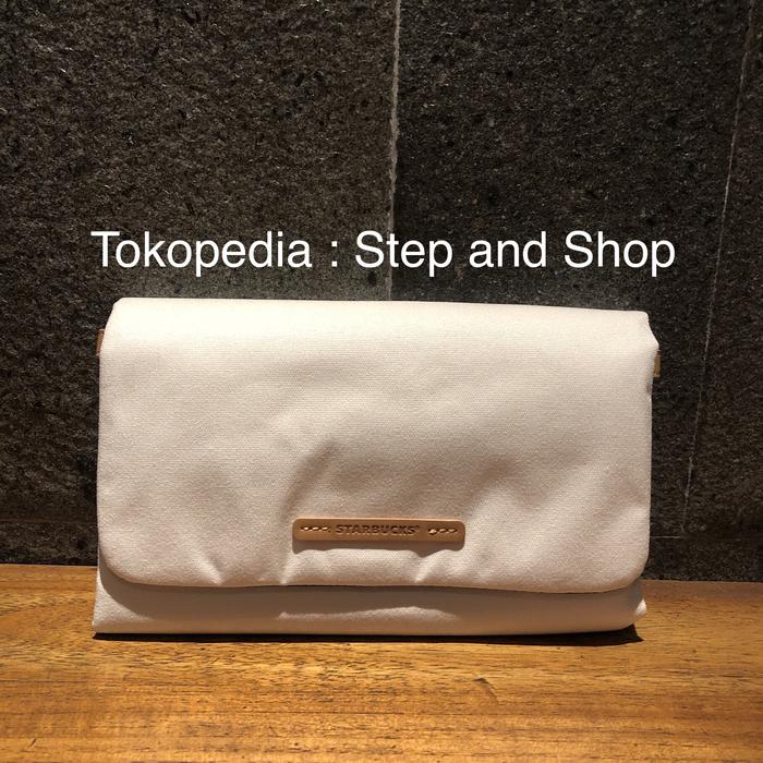 Starbucks Foldable Bag Exclusive with Long Strap - White Color - Limited Edition